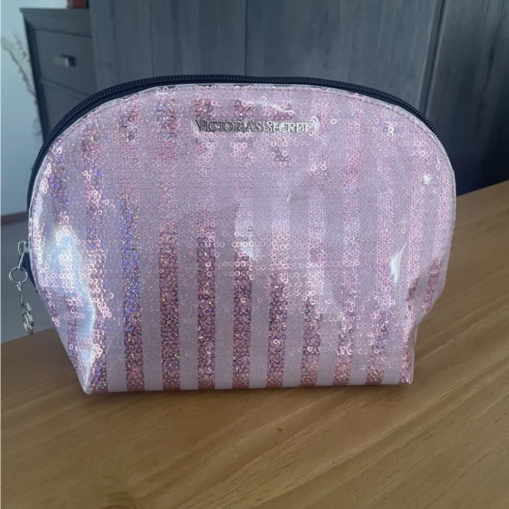 Victoria's Secret Glittery Pink Cosmetic Bag
